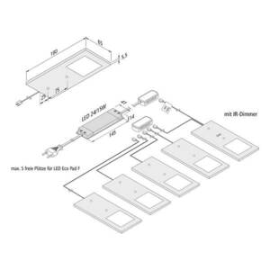 LED-es részegység lámpa Eco-Pad F 5x-Set 4000K alu kép