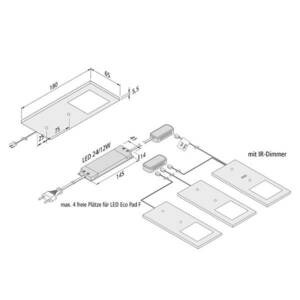 LED-es részegység lámpa Eco-Pad F 3x-Set 4000K alu kép