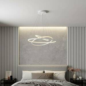 Ezana LED függő lámpa három gyűrűből, fehér kép