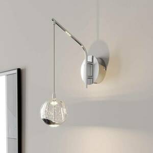 Lucande LED fali lámpa Hayley, króm színű, üveg, 34 cm magas kép