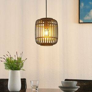 Lindby Canyana függőlámpa, fekete, rattan, Ø 22 cm kép