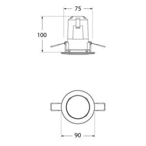 LED-es lefelé világító Teresa 90, GU10, CCT, 3, 5W, fekete kép