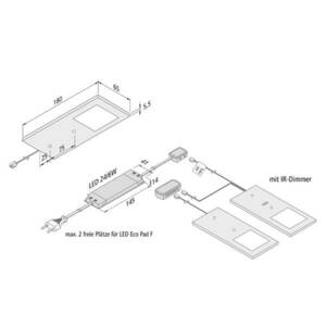 LED-es részegy. lámpa Eco-Pad F 2x-Set 3000K fek. kép