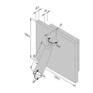 Olvasólámpa BL1-LED, beépítés/bővítés, nemesacél kép