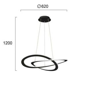 Charlie LED függő lámpa, Ø 62 cm, fekete kép