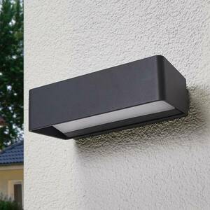 Lucande LED kültéri fali lámpa Midvig, sötétszürke, szögletes, IP65 kép