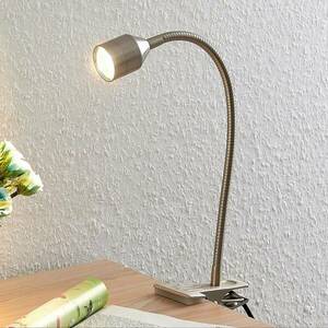 Lindby Djamila LED csíptetős lámpa, nikkel kép