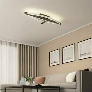 Lucande Matwei LED mennyezeti lámpa ovál nikkel kép