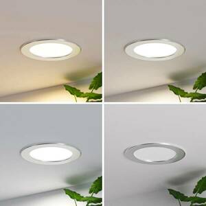 Prios LED süllyesztett lámpa Cadance, ezüst, 17 cm, fényerőszabályzóval kép