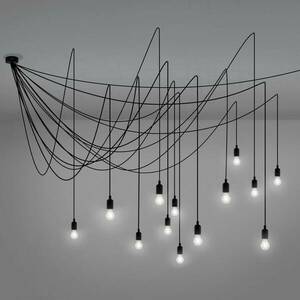 LED függő lámpa Maman fekete 14 izzós, átlátszó kép