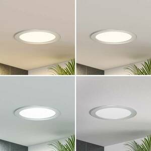 Prios LED-es süllyesztett lámpa Cadance, ezüst, 22 cm, fényerőszabályzóval kép