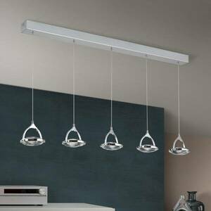 LED rúd függő lámpa Moon, öt izzós, króm kép