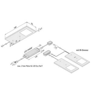 LED-es részegység lámpa Eco-Pad F 2x-Set 3000K alu kép