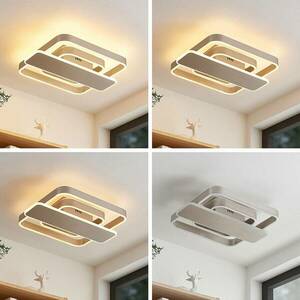 Lucande Linetti LED mennyezeti szögl. nikkel 40cm kép