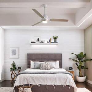 LED menny. ventilátor Zeus három lapát fehér-ezüst kép