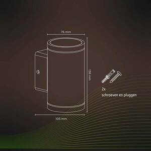 Calex Smart Outdoor Up-/Downlight, CCT, RGB kép
