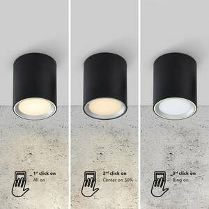 LED downlight Fallon long 3-step-dim fekete/acél kép