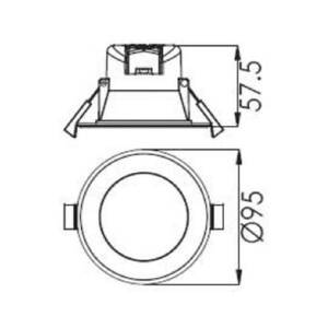 LED mennyezeti süllyesztett lámpa Acrux fehér, CCT Ø 9.5cm kép