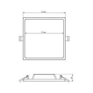 LED mennyezeti süllyesztett lámpa Alya fehér 18x18cm 3, 000 K kép