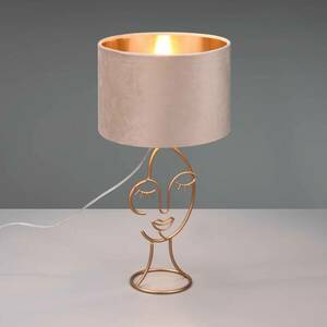 Asztali világítás Mary, arc-design, bézs/arany kép