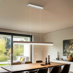 Quitani Keijo LED-es függesztett lámpa, nikkel/dió, 123 cm kép