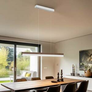 Quitani Keijo LED-es függesztett lámpa, nikkel/dió, 103 cm kép