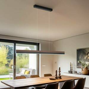 Quitani Keijo LED-es függesztett lámpa, fekete/dió, 123 cm kép