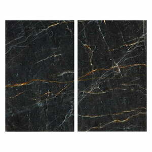 Edzett üveg tűzhely fedőlap szett 2 db-os 52x30 cm Marble – Allstar kép