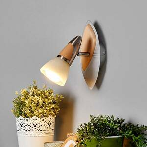 Lindby spotlámpa Marena, üveg, fa, E14, kapcsoló, 20 cm hosszú kép