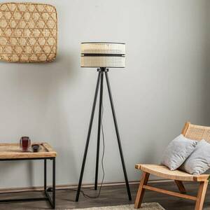 Duo állólámpa, rattan, állvány, bézs/fekete kép
