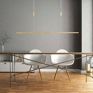 Quitani LED-es függőlámpa Tolu, hossza 119 cm, sárgaréz kép