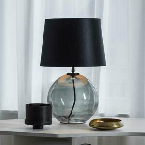 PR Home Jonna asztali lámpa Ø25cm füstüveg/fekete kép