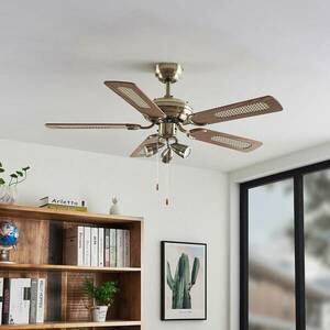 Lucande mennyezeti ventilátor világítással Anariki, csendes, sárgaréz kép