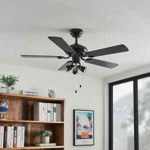Lucande mennyezeti ventilátor világítással Anariki, csendes, fekete kép