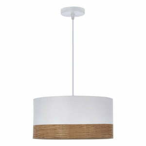Fehér függőlámpa textil-furnér búrával ø 30 cm Bianco – Candellux Lighting kép