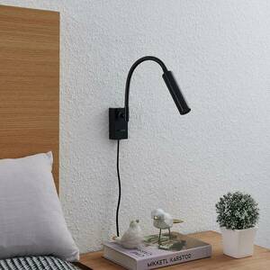 Lucande Anaella LED fali lámpa, fekete, 47 cm kép