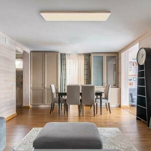 Doro LED mennyezeti lámpa, hossza 120 cm, sötét fa, fa, CCT kép