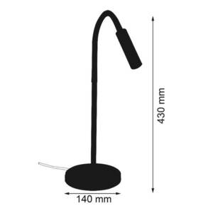 LED asztali lámpa Rocco, króm flexibilis kar piros kép