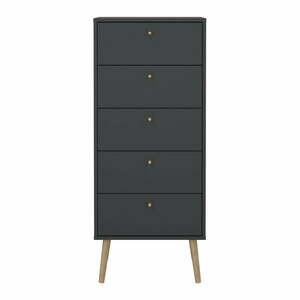 Antracitszürke magas komód 50x120 cm Bodo – Tvilum kép