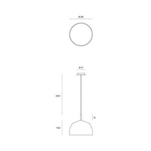 Bögre függőlámpa, krémfehér krómozott részletekkel Ø28cm kép