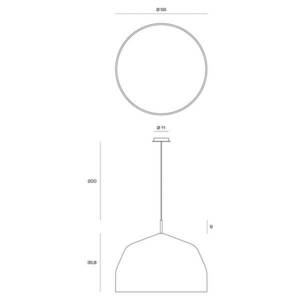 Bögre függőlámpa, krémfehér krómozott részletekkel Ø56cm kép