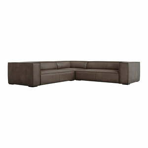 Barna bőr sarokkanapé (variálható) Madame – Windsor & Co Sofas kép