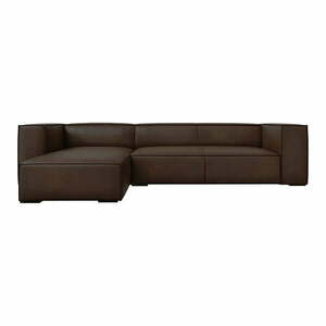 Sötétbarna bőr sarokkanapé (bal oldali) Madame – Windsor & Co Sofas kép