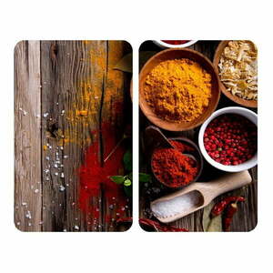Edzett üveg tűzhely fedőlap szett 2 db-os 30x52 cm Spices – Wenko kép
