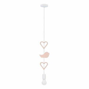 Fehér-rózsaszín gyerek lámpa fém búrával Single – Candellux Lighting kép