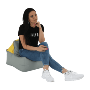 Babzsák, szürke / zöld szövet, ALIMOR kép