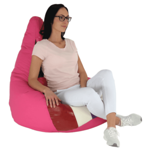 Babzsák, piros / fehér textil bőr, FRESNO kép