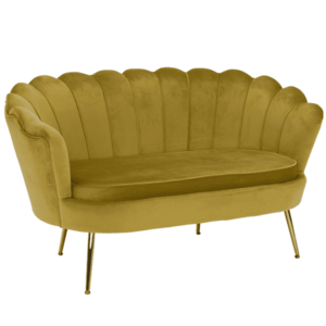 Pad Art-deco stílusban, mustár színűVelvet anyag/gold chróm-arany, NOBLIN kép