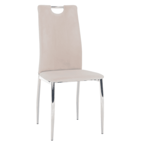 Étkezőszék, bézs Dulux Velvet szövet/króm, OLIVA NEW kép