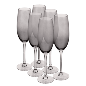 Pezsgőspoharak, 6 db-os szett, 280 ml, füstös világosszürke, LILO TYP 2 kép